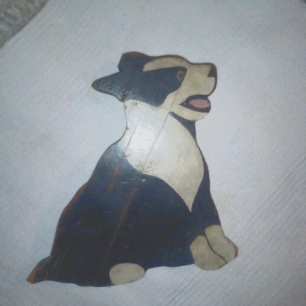 COPY - Antique wooden dog wall hanging